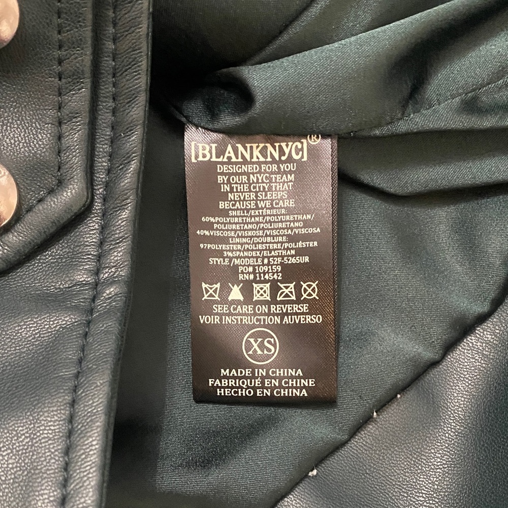 Blank NYC Green Moto Faux Leather Jacket - Picture 7 of 9
